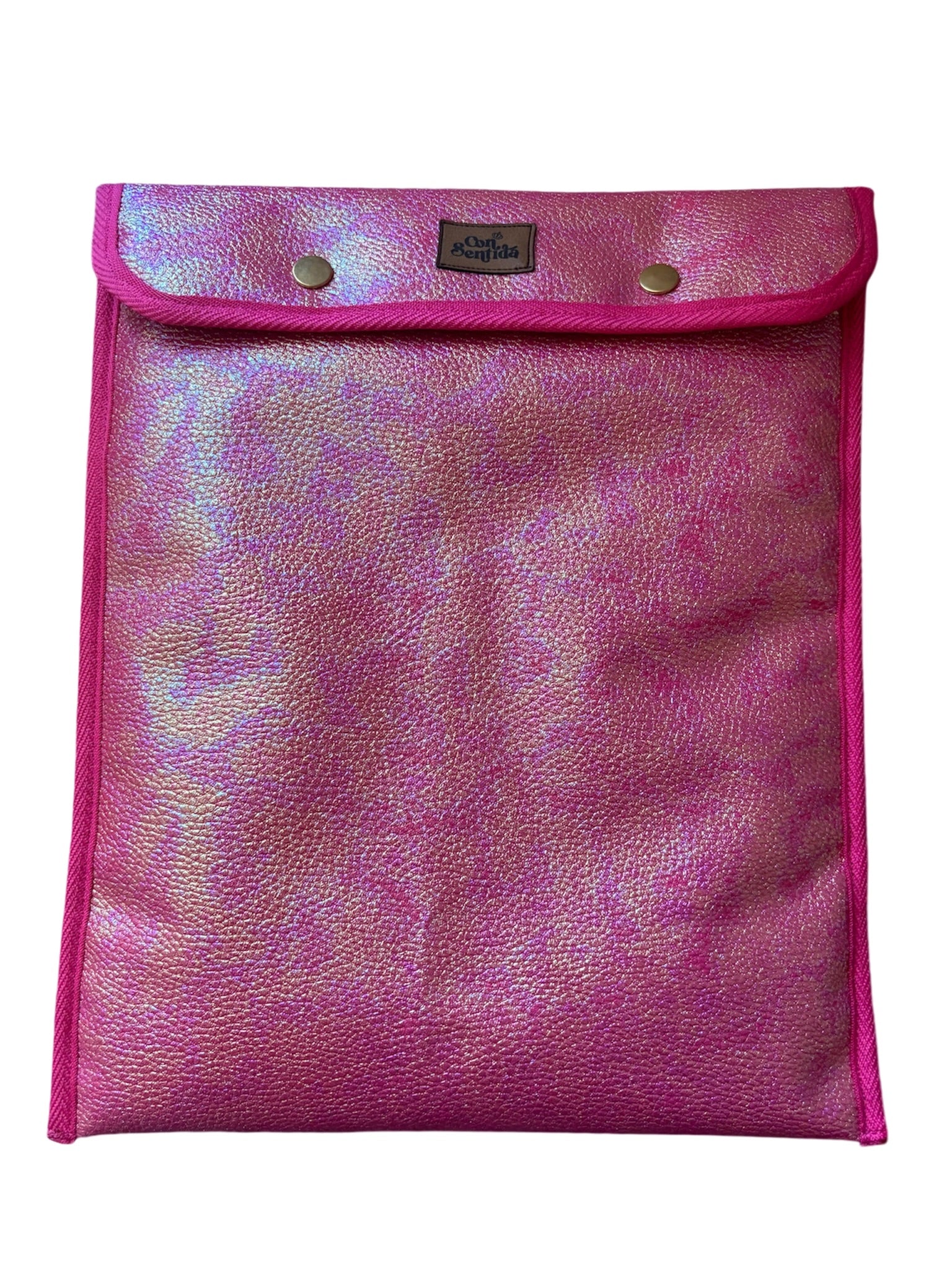 Porta iPad/tablet acolchado rosado tornasol