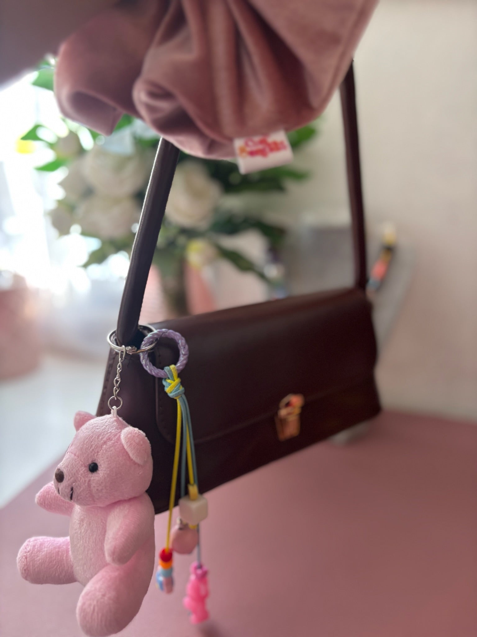 Bag charm oso rosado